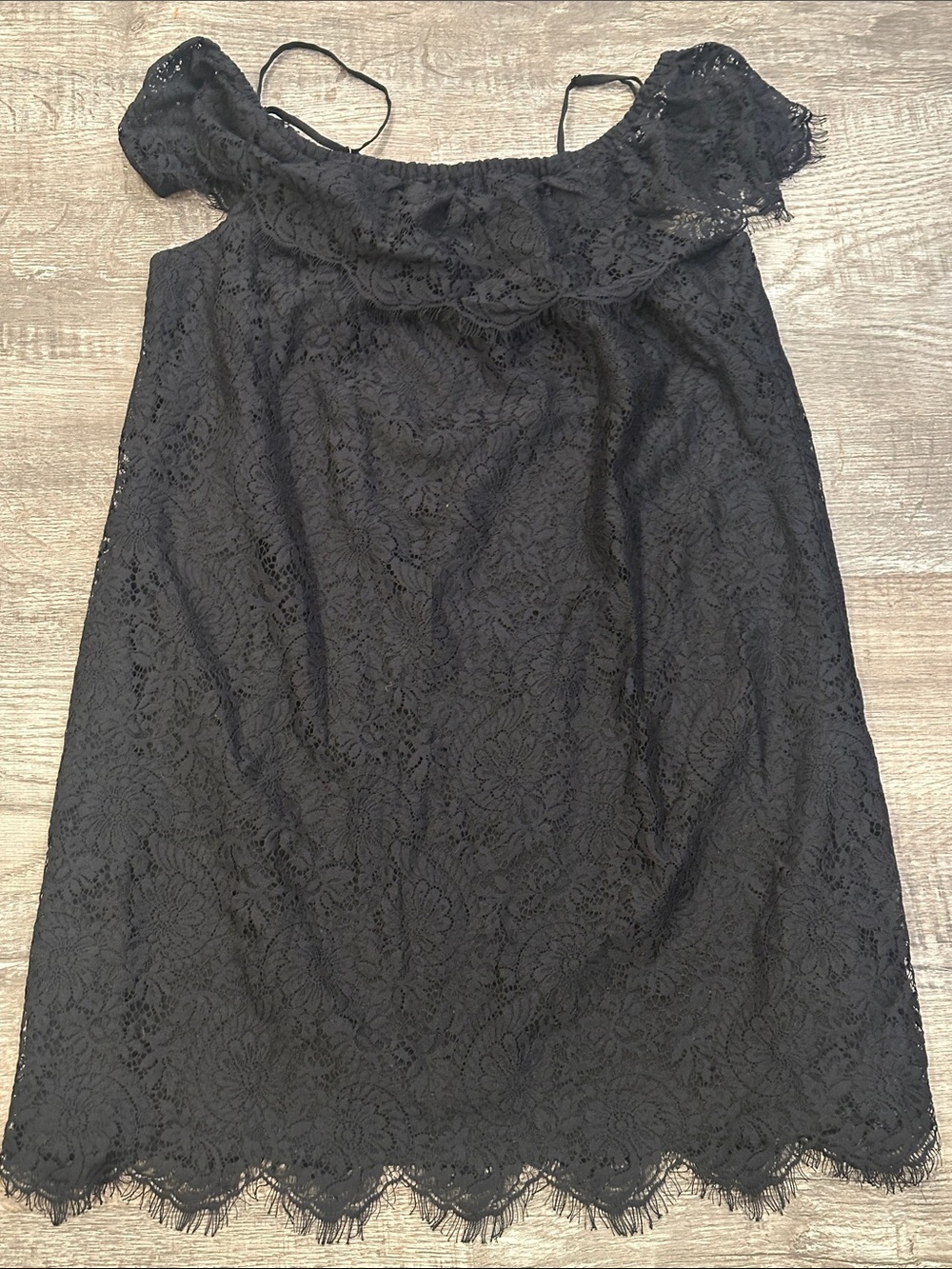 Madewell‎ Black Lace Off-Shoulder Dress